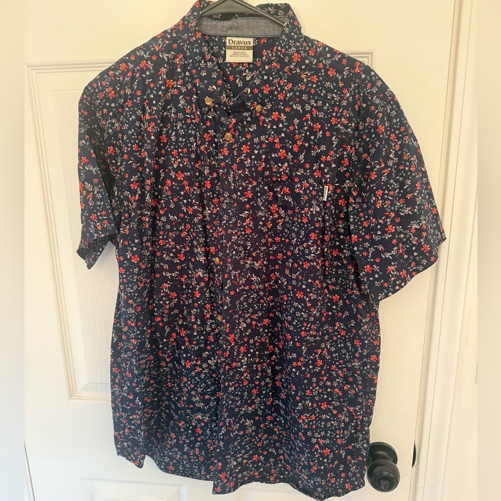 Men's Navy Floral Dress Shirt